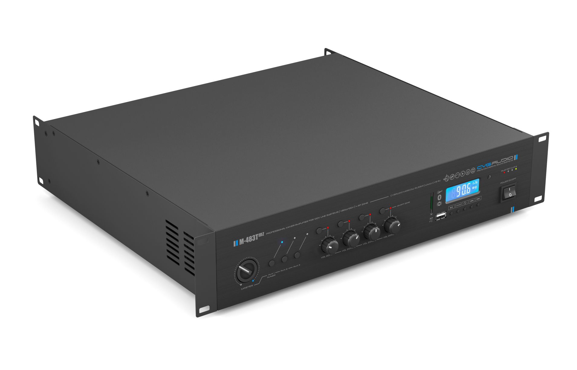 Трансляционный 4-х зонный микшер-усилитель CVGaudio M-483Tmz для систем Public Address